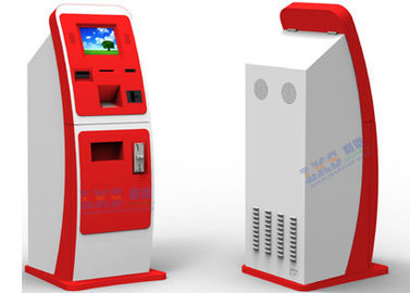 白く赤いビルの支払のキオスク、交換 Volchers 装置に札をつける UPS カード販売ディスペンサー